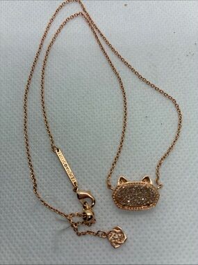 Kendra Scott Rose Gold Cat Druzy Pendant Necklace